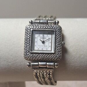 Sterling silver watch adjustable artisan crafted 60 grams needs a battery